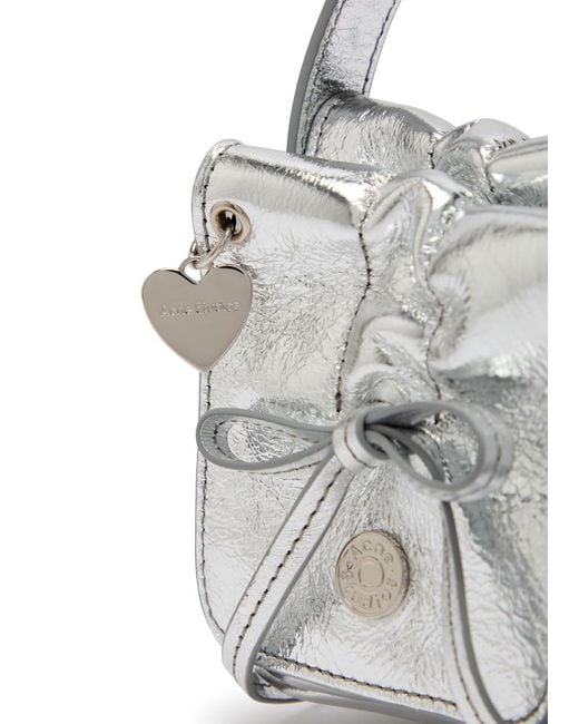 Acne Multipocket Micro Metallic Leather Top Handle Bag