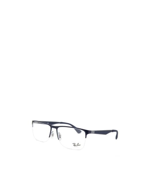 Ray-Ban Metallic Rectangular Frame Glasses for men