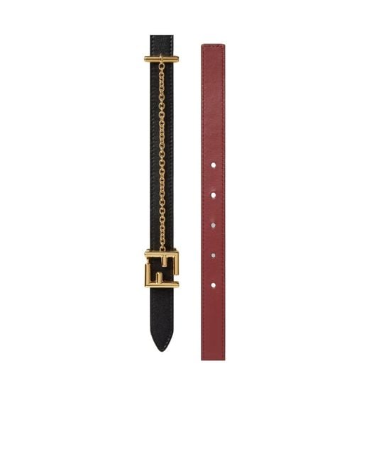 Fendi White Ff Buckle Chain Detailed Belt