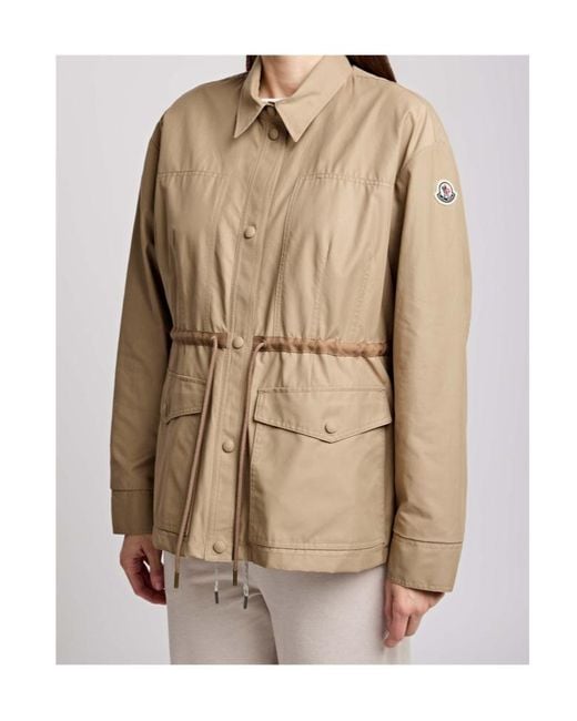 Moncler Natural Saulon Cotton-Blend Poplin Parka