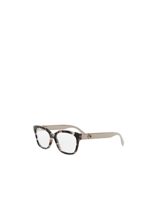 Fendi White Eyewear Square Frame Glasses for men