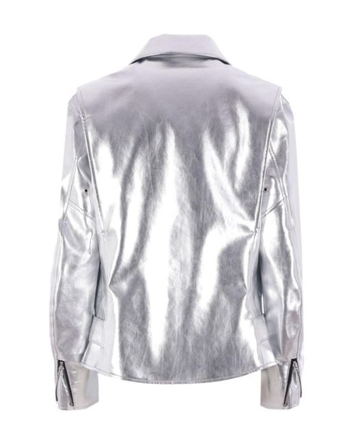 Junya Watanabe White Zipper Leather Jacket