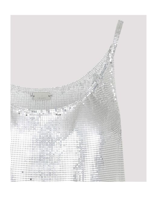 Rabanne White Embellished Sleeveless Top
