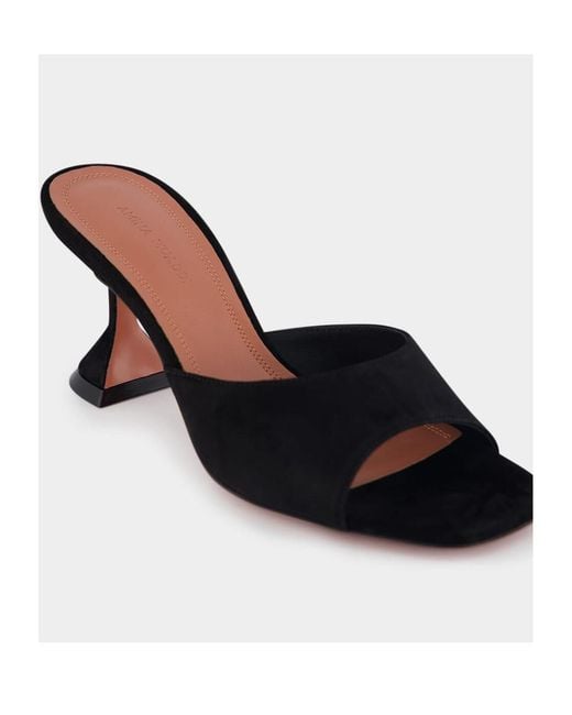 AMINA MUADDI Black Lupita 70Mm Suede Mules