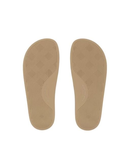 Burberry Brown Check Rubber Slide Sandals