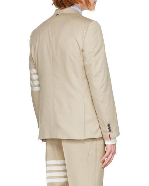 Thom Browne Natural Stripe-Print Detail Blazer for men