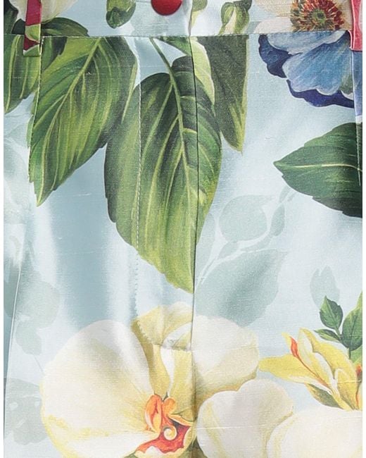 Dolce & Gabbana Green Floral Pattern Shorts
