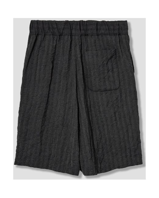 Dries Van Noten Black Pleated Shorts for men
