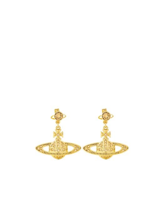 Vivienne Westwood Metallic Mini Relief Drop Earrings
