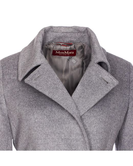 Max Mara Gray Studio Bcollag Belted Coat