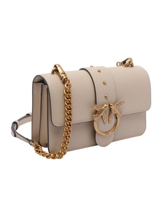 Pinko Natural Love Birds Chain-Linked Shoulder Bag
