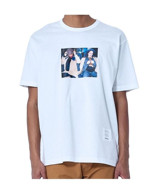 Junya Watanabe Blue Short Sleeve Graphic Print T-Shirt for men