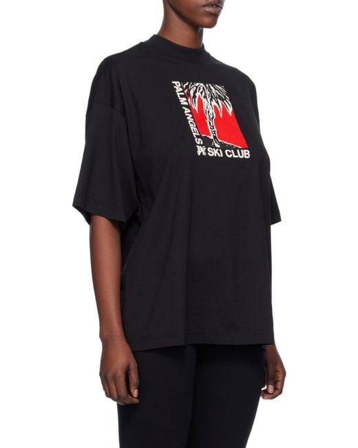 Palm Angels Black Graphic Printed Crewneck T-Shirt