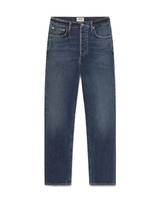 Agolde Blue Cropped Relaxed Fit Jeans