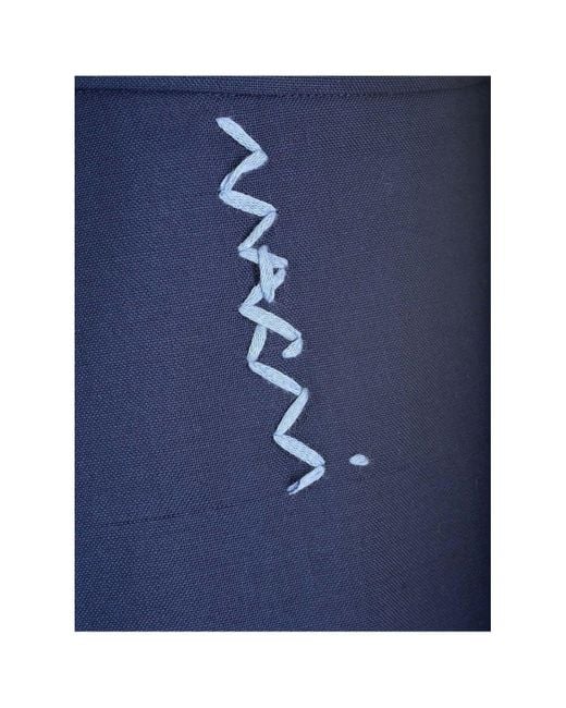 Marni Blue Wool Midi Skirt