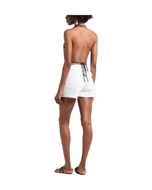 Rag & Bone White Plain Colour Denim Shorts