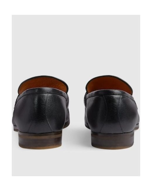 Gucci Black Horsebit Round Toe Loafers for men