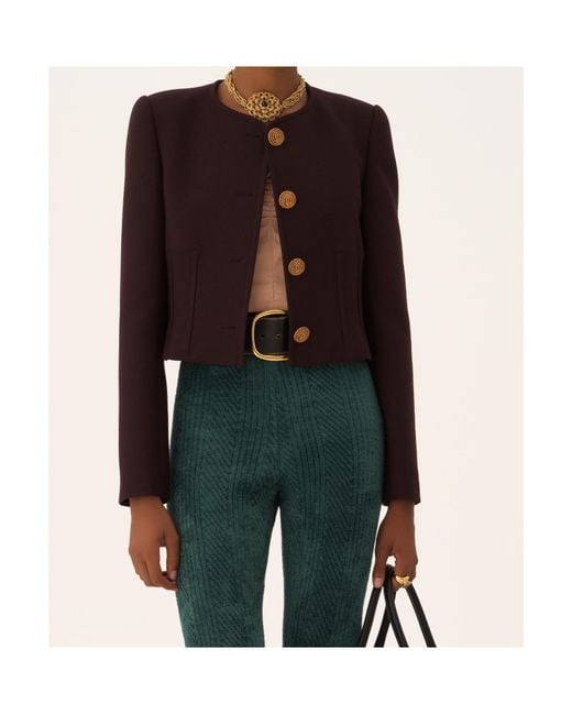 Chloé Black Collarless Cropped Jacket