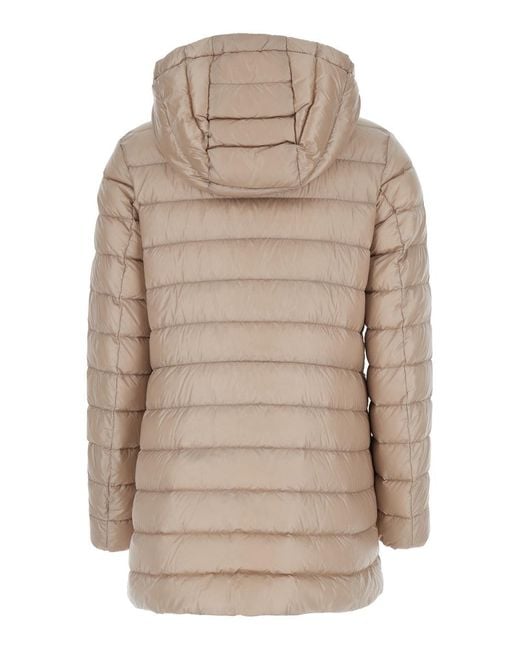 Moncler Natural Jasmin Zip-Up Quilted Jacket