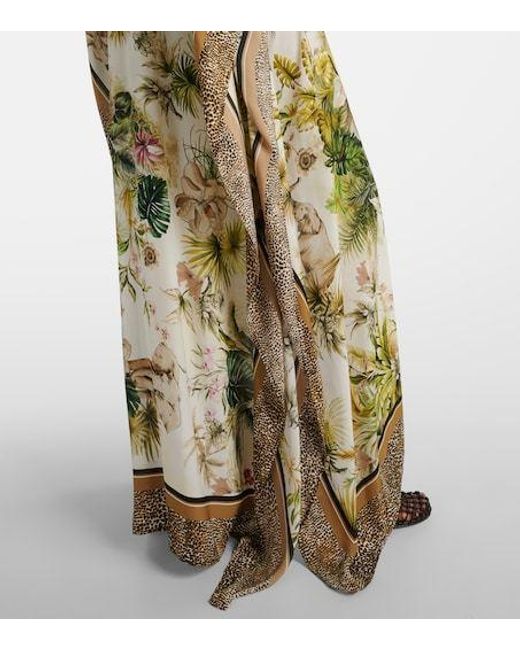 Elie Saab Green Savannah Printed Chiffon Dress