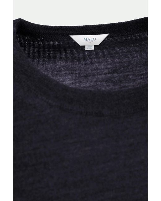 Malo Blue Basic Crewneck Knitwear for men