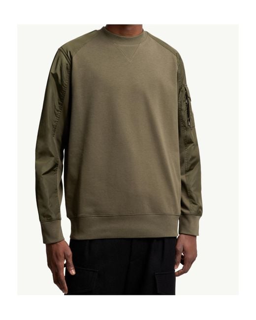 Moncler Green Cotton Blend Sweatshirt for men