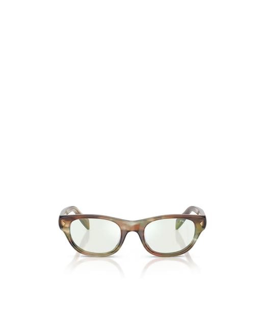 Prada White Eyewear Oval Frame Sunglasses