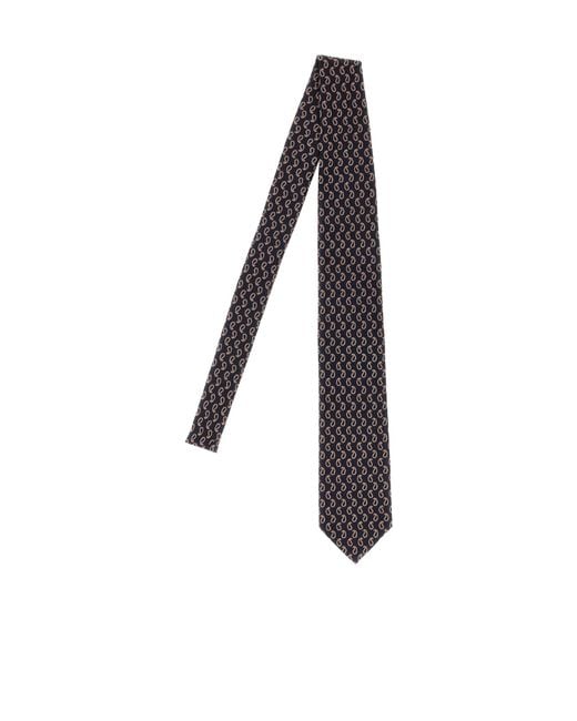 Brioni Black Embroidered Tie for men