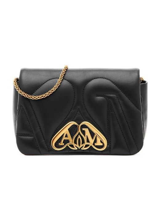 McQueen Black The Seal Mini Crossbody Bag