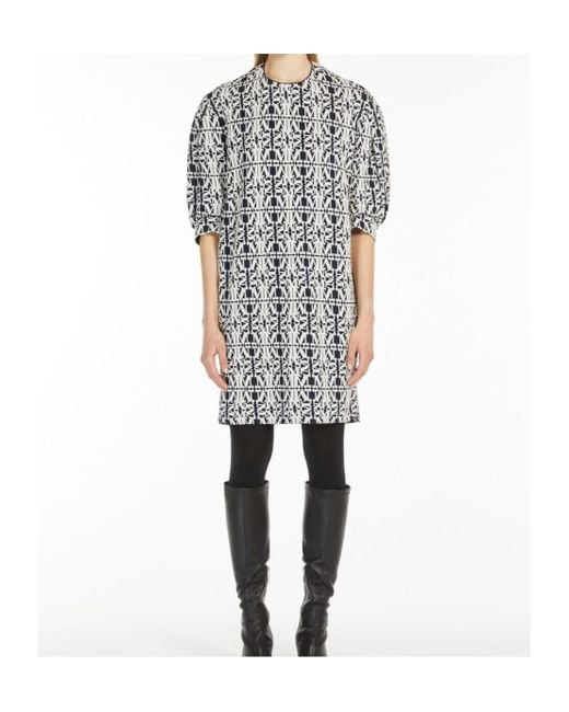Max Mara Multicolor Jacquard Jersey Dress