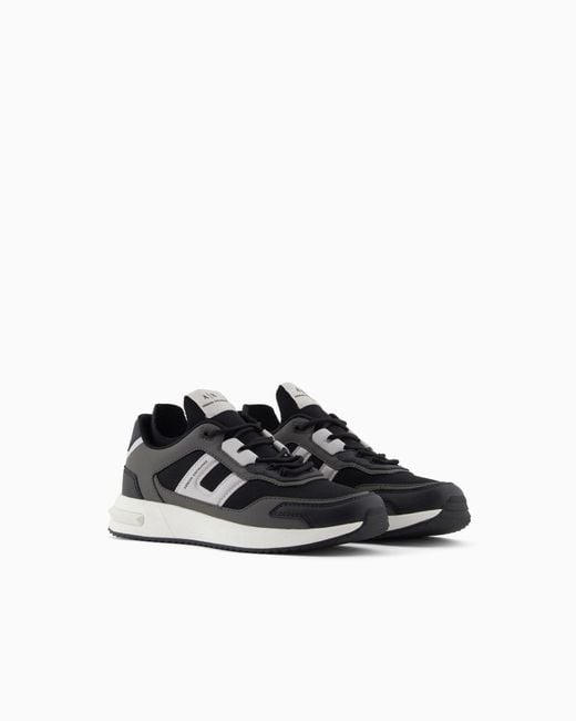 ARMANI EXCHANGE Black Sneakers With Contrasting Details for men