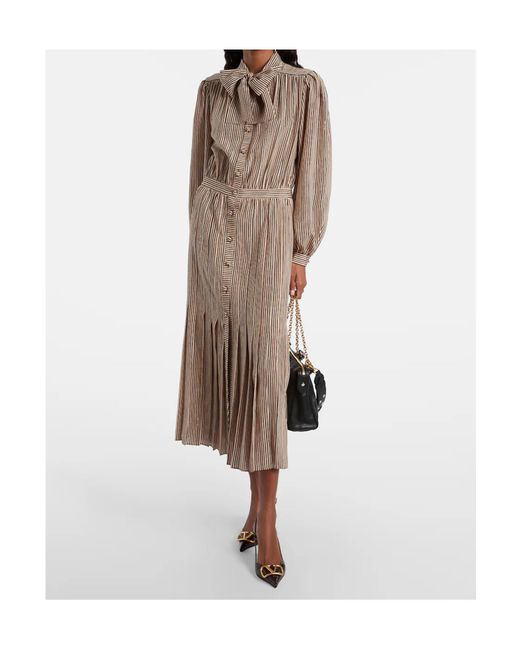 Valentino Brown Long-Sleeved Dress