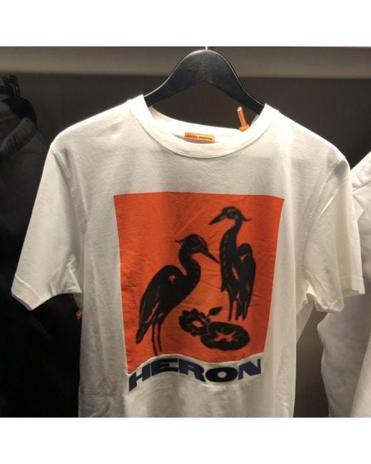 Heron Preston Orange Logo Logo Printed T-Shirt for men