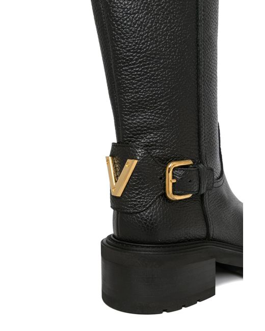 Via Roma 15 Black Leather Boots