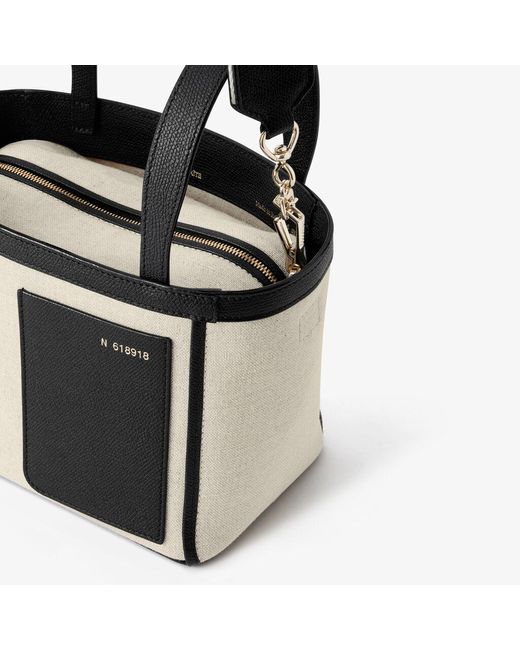 Valextra Black Soft Canvas Bucket Micro Bag