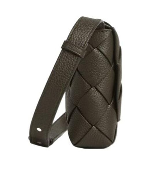Bottega Veneta Black Diago Intreccio Crossbody Bag for men