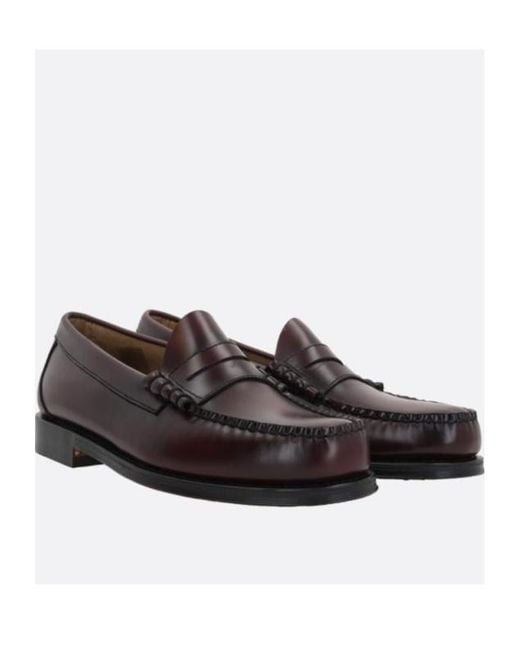 G.H.BASS Brown Round-Toe Loafers for men