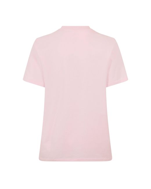 Ganni Pink Basic Jersey T-Shirt