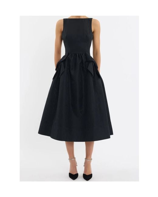 Rebecca Vallance Black Bow Narcissa Midi Dress