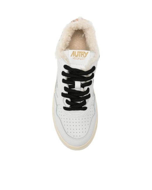 Autry White Medalist Leopard-Print Sneakers