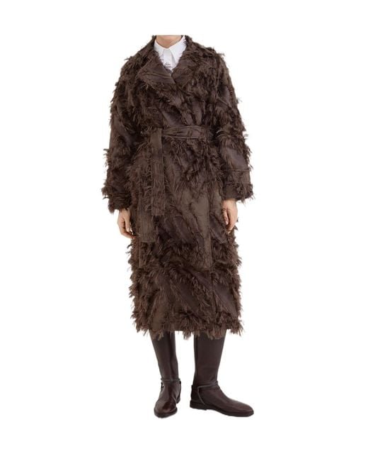 Brunello Cucinelli Brown Single-Breasted Coat