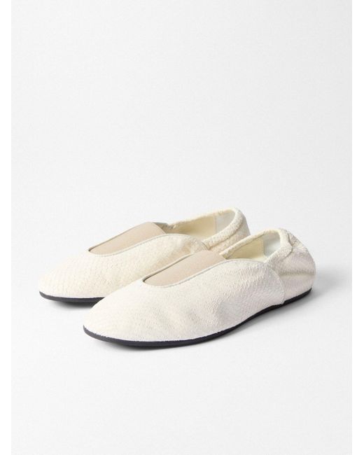 Jacquemus White Round-Toe Ballet Flats