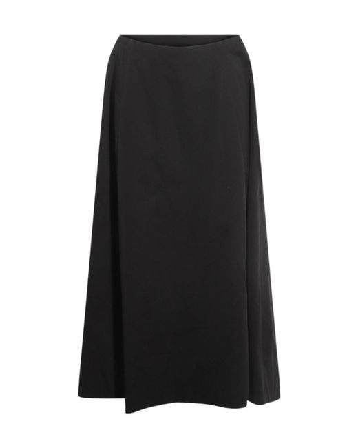 Balenciaga Black Flared Midi Skirt