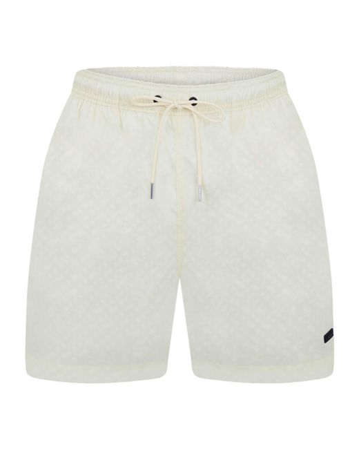 Boss White Solid Color Shorts for men