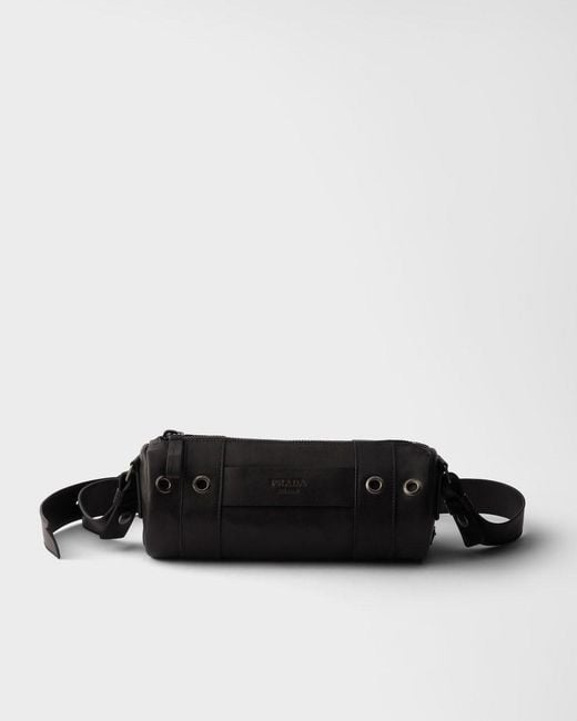 Prada Black Leather Shoulder Bag for men