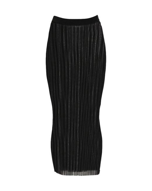 Sportmax Black Minimalist Solid Color Midi Skirt
