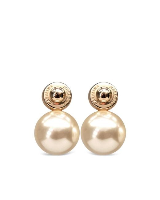 Carolina Herrera Metallic Spherical Pendant Earrings