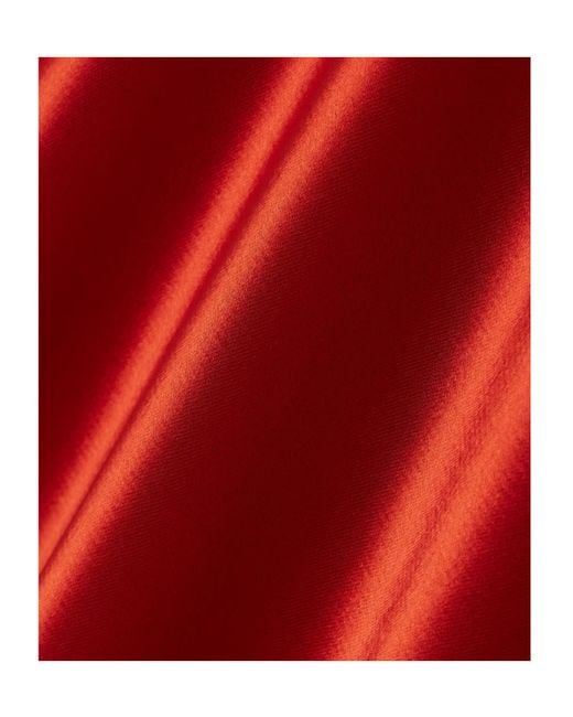 Galvan Red Valletta Draped Satin Midi Skirt