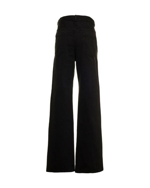 Ann Demeulemeester Black Wide-Leg Cotton Jeans