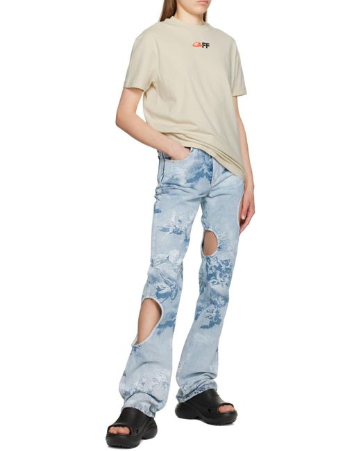Off-White c/o Virgil Abloh Yellow Graphic-Print Cotton T-Shirt